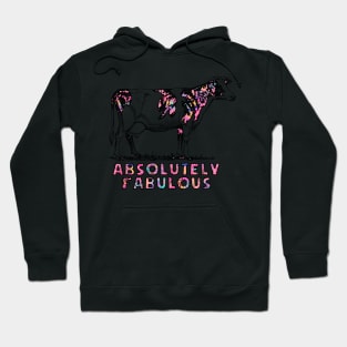 Absolutely fabulous cow floral pink Hoodie